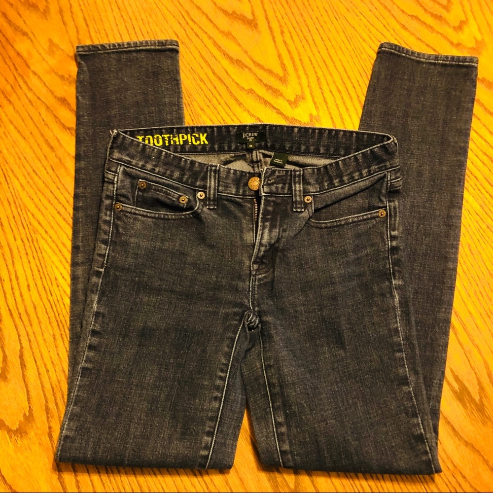 J Crew stretch toothpick dark blue jeans